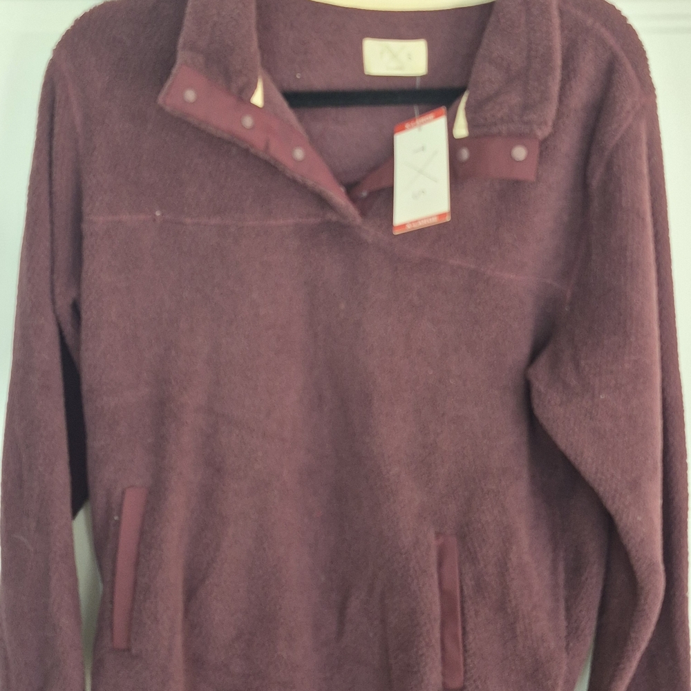 NWT Men's Maroon Fleece Pullover Sweatshirt XL